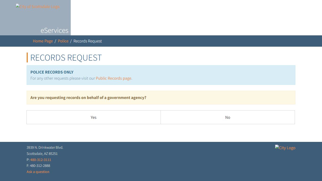 City of Scottsdale - Records Request